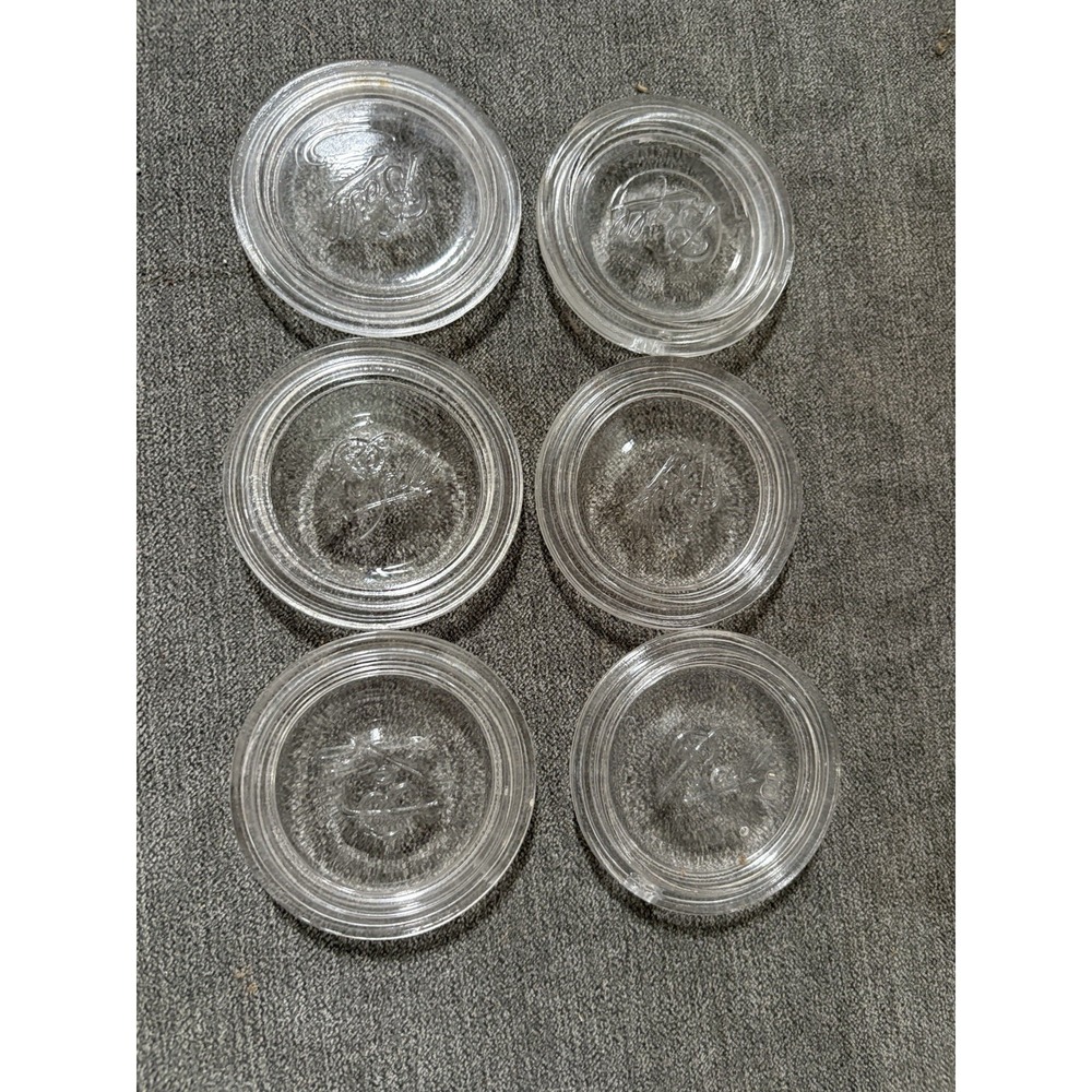 6 Vintage Ball Glass Inserts For Regular Mouth Canning Jars 2 1/2" Set5